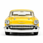 KiNSMART 1957 Chevy Bel Air Coupe 1:40 Scale 5" Die Cast Metal Classic Toy Car (Yellow)