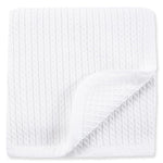 Little Me Baby Unisex White Cable Knit Swaddling Receiving Blanket, 30 X 27 inches, 100% Cotton Baby Blankets