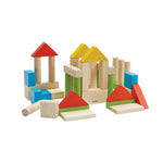 PlanToys® 40 Unit Blocks Wooden Montessori Building and Stacking Toy | Early STEM, Fine Motor, Creativity and Problem Solving Activity | Eco Friendly Educational Open Ended Play Set