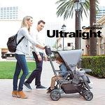 Joovy Caboose Ultralight Sit and Stand Double Stroller with Rear Bench and Standing Platform, 3-Way Reclining Seats, Optional Rear Seat, and Universal Car Seat Adapter (Red)