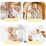 iAOVUEBY Baby Gift Set, Baby Shower Gifts for Girls Boys, Bear New Baby Gift Basket Include Newborn Rattle Blanket Wooden Keepsake Milestone Cute Bibs Socks Greeting Card, Baby Gift Essentials Stuff