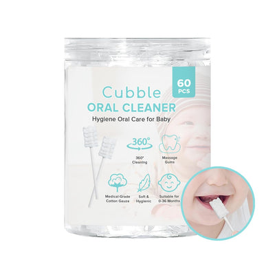 Cubble Baby Tongue Cleaner, 60pcs, Disposable Infant Toothbrush, Hygiene Oral Care Oral Wipes for Baby and Infant