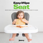 Joovy Nook High Chair Featuring Four-Position Adjustable Swing Open Tray, and Removable, Dishwasher-Safe Tray Insert for Easy Cleaning - Folds Down Flat for Easy Storage (Charcoal)