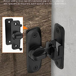 90/180 Degree Barn Door Lock, Small Flip Gate Latches Hardware, Door Security Sliding Door Latch Lock fo Cabinets, Barn Door, Bathroom, Gardenr Doors (Black-2Pcs)