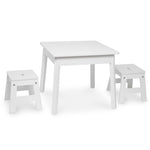 Melissa & Doug Wooden Square Table (White) Kids Table, Children's Furniture, for Kids Crafts and Activity