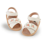 hitoddler Baby Girls Sandals Infant Classic Embroided Wedding Dress Summer Shoes Closed Toe Beach Sandals Newborn Crib Shoes First Walkers Prewalkers
