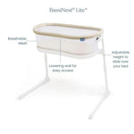 HALO® BassiNest® Lite – Breathable Baby Bassinet Slides Over Bed with Mesh Walls for Airflow & Visibility, Lowering Wall for Easy Access, Portable & Lightweight, Fits Most Beds