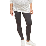 Motherhood Maternity Women's Full Length French Terry Secret Fit Over The Belly Pregnancy Legging, Grey, Large