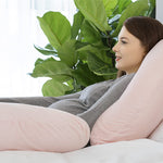 INSEN Pregnancy Pillow,Maternity Body Pillow with Velvet Cover,C Shaped Body Pillow for Sleeping (Cozy Velvet-Pink)