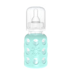 Lifefactory Glass Baby Bottle with Protective Silicone Sleeve and Stage 1 Nipple Mint 4 Oz 1 Count (Pack of 1) (LF110013C4)