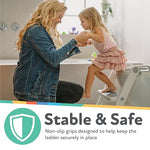 Nuby Step Ladder Toddler Potty Seat for Toilet - All-in-One Kids Potty Training Toilet Seat with Ladder for Toddlers 18+ Months - Grey
