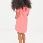 RuffleButts Girls Terry Knit Full-Zip Swim Cover-Up - Fashion Swimwear Cover-Up Dress Bubblegum Pink