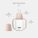 BIBS Sippy Bottle 150 ml – Leak-Proof Toddler Cup with Easy-Grab Handles & Soft Silicone Spout – BPA-Free Baby Training Cup - Blush