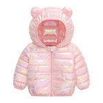 UPlee Winter Coat for Toddlers Kids Baby Girl Padded Lightweight Puffer Jacket Infants Winter Zip Down Alternative Outerwear with Hooded Shirt（3-6 months, Light Pink）