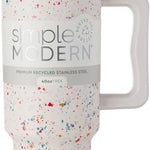 Simple Modern 40 oz Trek Tumbler with Handle and Straw Lid | Cup Holder Friendly Insulated Stainless Steel Travel Mug | Almond Birch