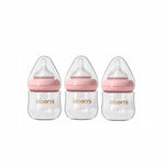 Glass Baby Bottles,Anti Colic Breastfeeding Bottle with Natural Response Nipple Size S,Wide Neck Slow Flow Baby Bottle for Baby,Newborn,Preemie 0-3 0-6 Month,BPA Free (Blue, 1 Pack, 4 Ounce)