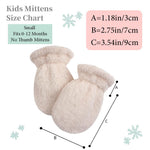 Zsedrut 1 Pairs Kids Winter Glove Fleece Lined Baby Girl Mittens Warm Toddler Boys Gloves (White, S)