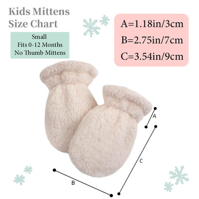 Zsedrut 1 Pairs Kids Winter Glove Fleece Lined Baby Girl Mittens Warm Toddler Boys Gloves (White, S)