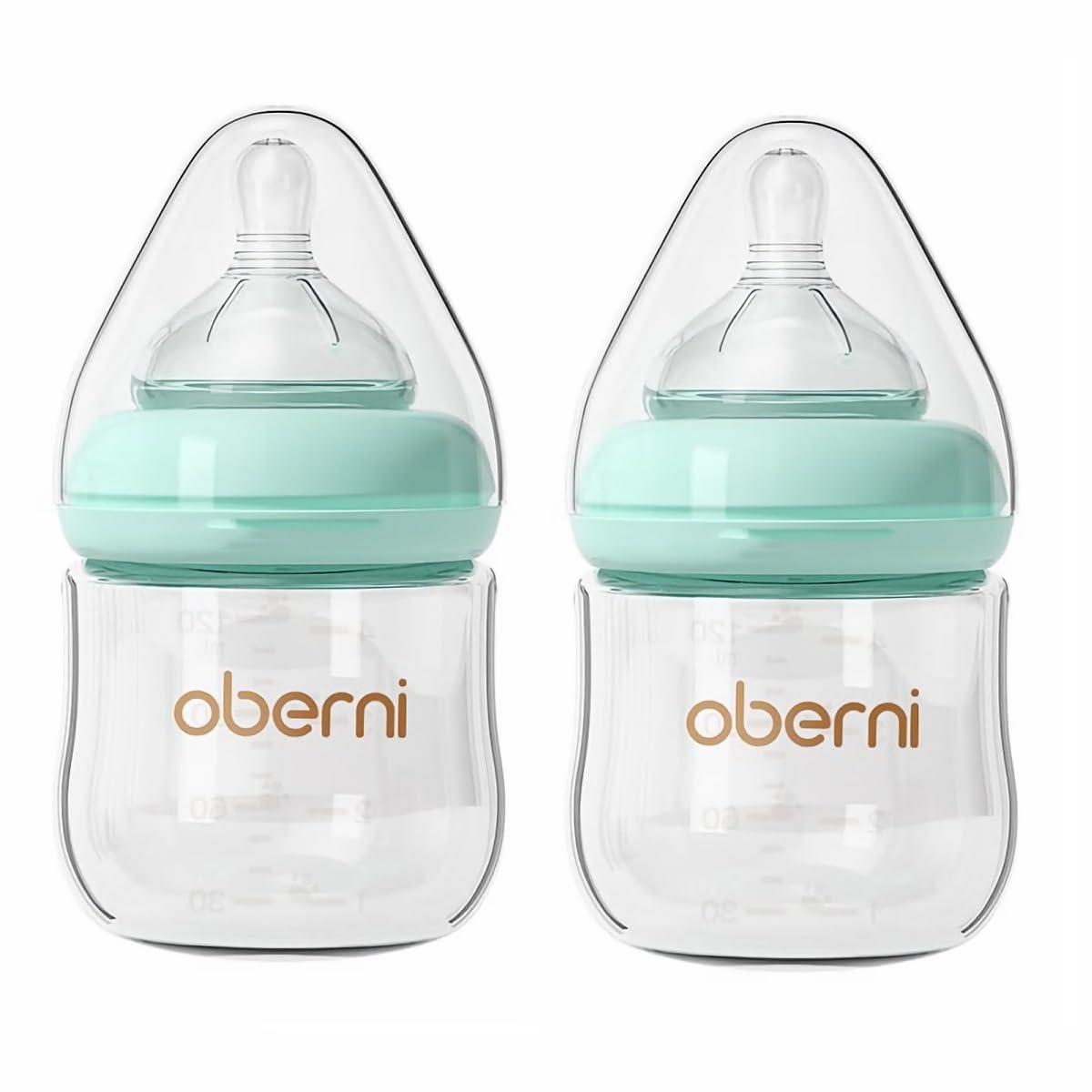Glass Baby Bottles,Anti Colic Breastfeeding Bottle with Natural Response Nipple Size S,Wide Neck Slow Flow Baby Bottle for Baby,Newborn,Preemie 0-3 0-6 Month,BPA Free (Blue, 1 Pack, 4 Ounce)