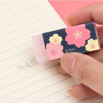 3 Pcs Pink Lovely Cherry Blossoms Rubber Erasers of Sakura Petal Sketch Painting Pencil Correction Tool School Office Stationery Supply Standard Pencil Erasers
