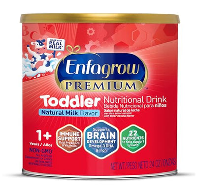 Enfagrow Premium Toddler Nutritional Drink can on a white background