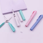 VOCUE Pink Pen Style Compact Ambidextrous Scissors, 1.4x2cm, for School, Craft, Travel, Emergencies