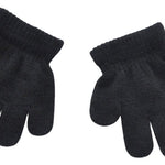 BaiX Toddler Boys and Girls Winter Knitted Writing Gloves, 1-3 Years Old, Black