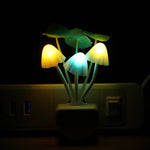 Rienar Sensor Led Night Light, Color Changing Plug-in LED Mushroom Dream Bed Lamp