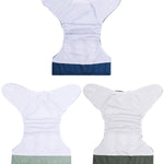 babygoal AWJ Cloth Diapers with Tummy Panel Pack of 7, 3 Diaper Cover with 3 Inserts and Wet Dry Bag, Adjustable Washable Reusable for Baby Girls and Boys