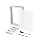 CHERRY CHEERS Family Handprint Kit, DIY Craft Keepsake Wooden Frame, Endless Gift Set, Non-Toxic Paints, Transparent Sheets (White)