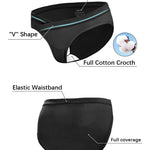 Molasus Cotton Crossover Maternity Underwear Under Bump Pregnancy Bikinis Panties Pack of 6,Black,Small
