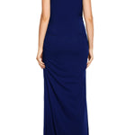 Smallshow Women's Split Long Maternity Dress Sleeveness Ruched Pregnancy Clothes X-Large Navy