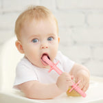 Fu Store Hollow Teether Tube Chew Straw Toy for Infant Toddlers Silicone Tubes Teething Toys for Babies 3-12 Months BPA Free/Freezable/Dishwasher and Refrigerator Safe (5 Pack)