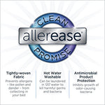 AllerEase Waterproof Mattress Protector Stain Protection Queen Size Allergen Barrier Hot Water Washable Machine Washable Durable Zippered Knit Mattress Cover Stretch Corners (White)