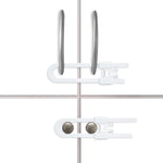 Vmaisi Baby Sliding Cabinet Locks - 4 Pack Adjustable U Shaped Child Safety Locks,Childproof Latches for Kitchen Bathroom Storage Cupboards Doors, Handles and Knobs White (4)