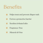 EllaOla Organic Protective Baby Diaper Rash Cream for Sensitive Skin - 14% Zinc Oxide Rash Ointment Cream Soothes Irritation, Protects from Chafing and Inflammation, Fragrance Free | 3 fl. oz.