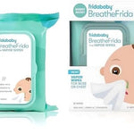 Fridababy BreathFrida humidifier wipes packaging with a baby's face on a white background