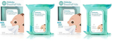 Fridababy BreathFrida humidifier wipes packaging with a baby's face on a white background