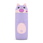 Ello Ellies 12oz Vacuum Insulated Stainless Steel Kids Water Bottle with Straw and Built-in Carrying Handle and Leak-Proof Locking Lid for School Backpack, Lunchbox and Outdoor Sports, Cat
