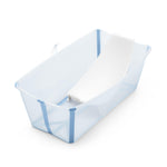 Stokke Flexi Bath Bundle, Ocean Blue - Foldable Baby Bathtub + Newborn Support - Durable & Easy to Store - Convenient to Use at Home or Traveling - Best for Newborns & Babies Up to 48 Months