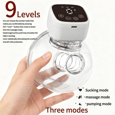 Hands-Free Wearable Breast Pump, Double-Sealed Flange for Baby-Like Comfort, 3 Modes & 9 Suction Levels, Portable Electric Pump – 2 PCS