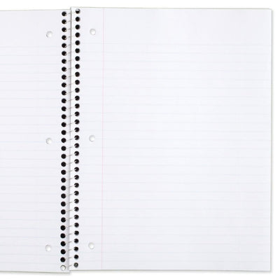 Mead Spiral Notebook, 6 Pack, 1 Subject, Wide Ruled Paper, 7-1/2" x 10-1/2", 70 Sheets per Notebook, Colors Will Vary (930201-ECM25)