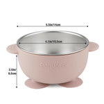PandaEar 3 Pack Stainless Steel Baby Suction Bowls, Non-Slip Child Food Bowl with Silicone Sleeve for Kids Toddlers Infants, Unbreakable & Mess Free (Pink)
