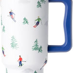 Simple Modern 40 oz Trek Tumbler with Handle and Straw Lid | Cup Holder Friendly Insulated Stainless Steel Travel Mug | Almond Birch