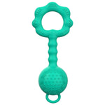 Teething Toys for Babies 0-6 Months, Baby Rattles 6 to 12 Months, 2-in-1 Rattle and Teether Toy for Soothing Sore Gums and Keeps Little Ones Entertained, Food Grade Silicone, Spearmint