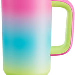 40 oz Tumbler with Handle and Straw: Stainless Steel Insulated Tumbler Keeps Cold for 24 Hours, Leakproof Travel Cup Fits in Cup Holder and BPA-Free, Cotton Candy