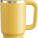 40 oz Tumbler with Handle and Straw: Stainless Steel Insulated Tumbler Keeps Cold for 24 Hours, Leakproof Travel Cup Fits in Cup Holder and BPA-Free, Cotton Candy