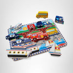 Melissa & Doug Vehicles Wooden Chunky Puzzle (9 pcs), Educational Screen Free Activity for Toddler, Preschoolers And Kids Ages 2+- FSC Certified