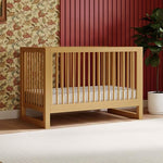 Namesake Nantucket 3-in-1 Convertible Crib with Toddler Bed Conversion Kit in Honey, Greenguard Gold Certified