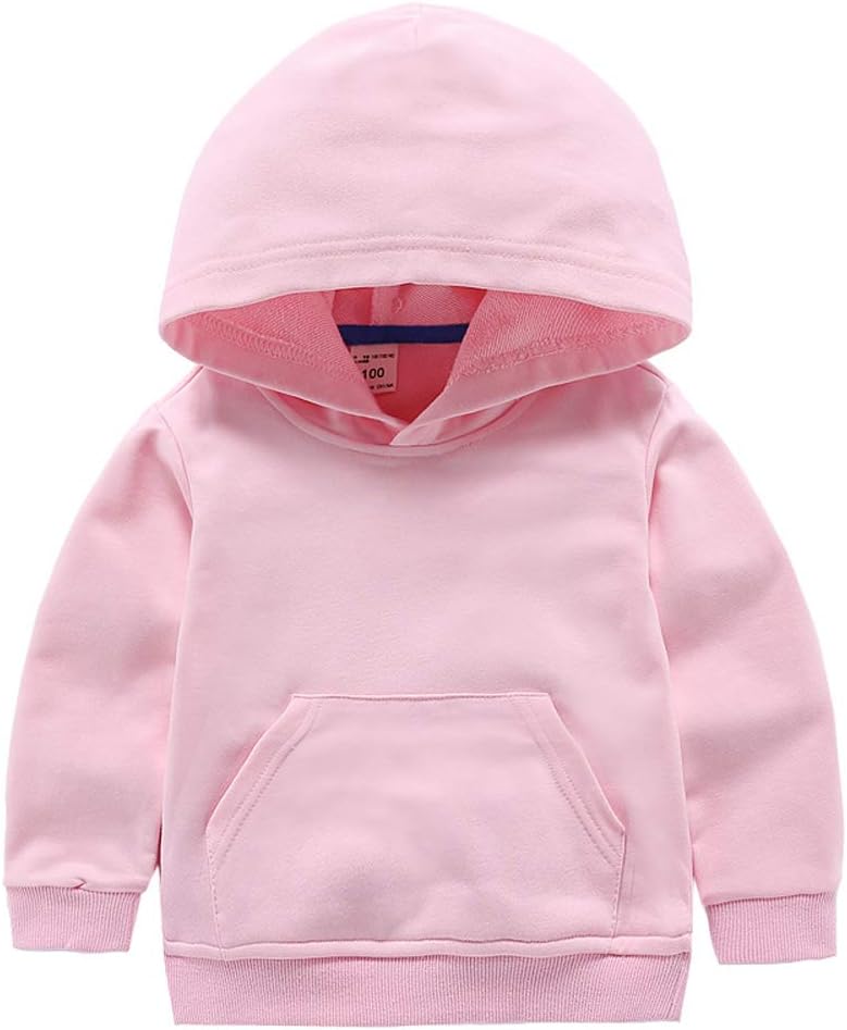 Ding-dong Baby Toddler Kid Boy Girl Solid Casual Pocket Hoodie Sweatershirt Pullover